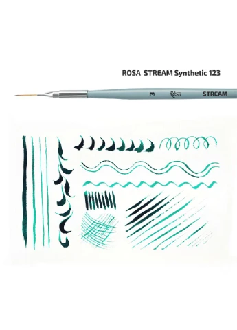 Кисть синтетика круглая лайнер STREAM 123/7 №1 короткая ручка ROSA Роса (386499733)