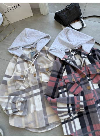 Сорочка двосторонній фліс тепла з капюшоном подвійним,у клітинку Україна (351850704)