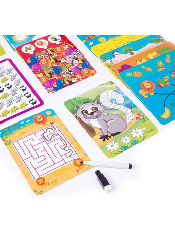 Игра с маркером "Пиши и вытирай "Зоопарк" VT5010-20, 16 двухсторонних карточек Vladi toys (301789251)