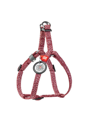 Шлея для котів та дрібних порід собак Re-cotton з QR паспортом, XS, Ш 10 мм, В=C 28-40 см червоний WAUDOG (322642382)