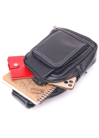 Мужская сумка через плечо из натуральной кожи 21284 Черная Vintage (366880720)