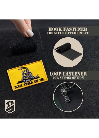 Набор нашивок «Don't Tread On Me» 2 шт тактические патчи на липучке с вышивкой, флаг Гадсдена, военные шевроны для рюкзака, IDEIA (400310048)