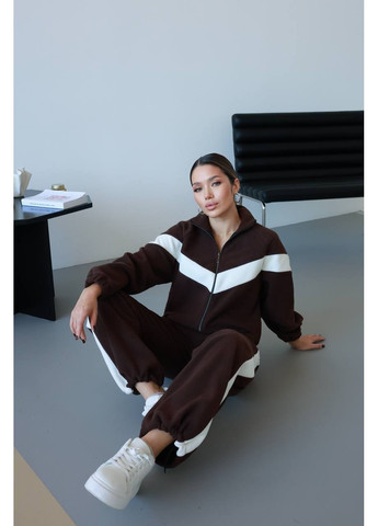 Трендовий жіночий костюм із контрастними лініями на поларі — новинка сезону ❤️ (ЗАМІР В ОПИСІ) GD/GL Модний простір (370147242)