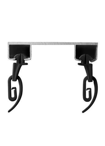 Карниз стельовий 2,3 м подвійний посилений алюмінієвий чорний IDEIA (275870634)