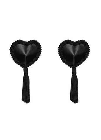 Чёрный эротические наклейки на соски с кисточками tassel nipple covers black Obsessive