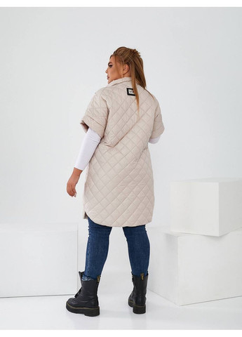 Жилетка женская стеганная со спущенным рукавом и нашивкой (Замеры в описании) Vione (368709044)