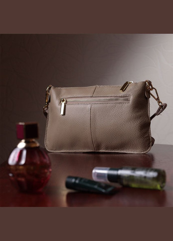 Жіноча сумка-клатч з двома ременями з натуральної шкіри бежева 26,5х16,5х2см 22643 Vintage (329198961)