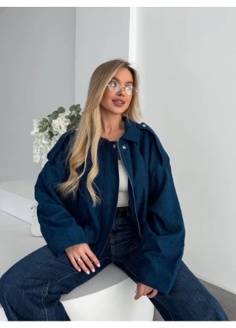 Морской волны демисезонная бомбер женский свободный цвета 37262 Fashion