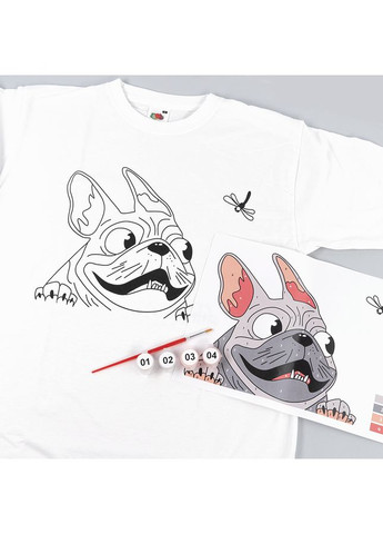 Набор футболка-раскраска Мопс хлопок 100% размер S Rosa Talent (362661119)