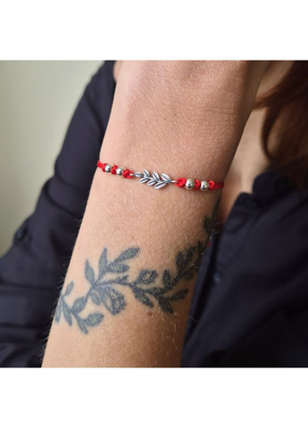 Серебряный красный браслет без камней Веточка серебро 925 пробы Родированное 75309 1.63г Nobrand (363969328)