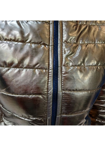 Золотиста куртка жіноча блискуча капюшон осіння 38 золото No Brand