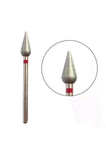 Алмазная фреза "капля" красная насечка, 4 мм No Brand (296665307)
