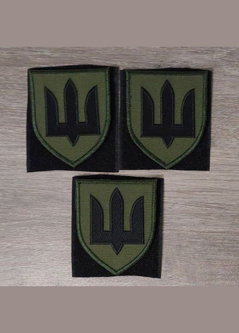 Шеврон Сухопутные войска Украины черный Тризуб на оливе No Brand (336382001)