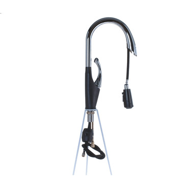 Черный кухонный смеситель с выдвижным изливом "Лебедь" Nett SWB-435 (352730072)