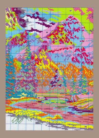 Набір для вишивання за нанесеною на канву схемою "The snow of winter". AIDA 14CT printed 49*36 см Joy Sunday (313613446)