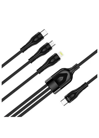 Дата-кабель USB-C to Lightning + Micro 5P + USB-C 1.2м 3.0A (PD60W data) Black (CW-CBPDU3060-BK) Colorway (396678630)