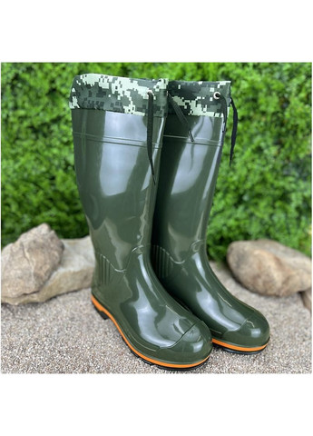 Чоловічі чоботи гумові з утеплювачем VS-005050 Зелені No Brand (267148291)