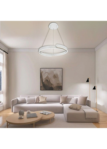 Смарт люстра управляемая светодиодная подвесная HIPPO 90 Вт 500x1200 мм Белая ESLLSE (338618063)