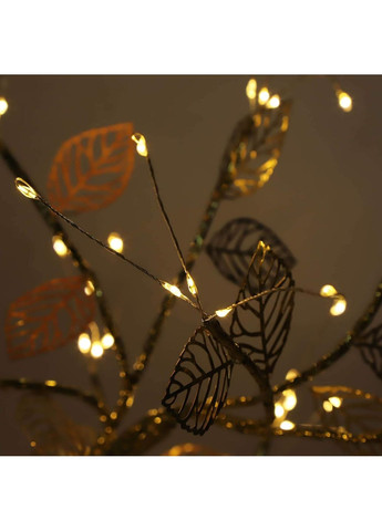 Настольная LED лампа от USB + батарейки AA 3шт «Дерево серебристое с листьями» с теплым светом на 72 диода NNG-08 Silver No Brand (366089823)