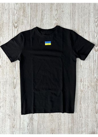 Черная мужская футболка черная флаг украины No Brand