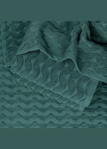 GM Textile махровий банний рушник жакардовий хвиля 70х140см 500г/м2 (зелений) зелений виробництво -