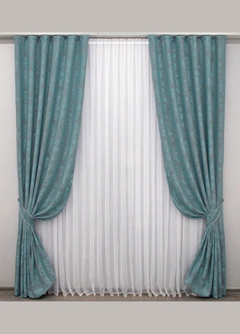 Набір штори для спальні Жаккард Зелений 200x270 см (Е101105B) No Brand (306633631)