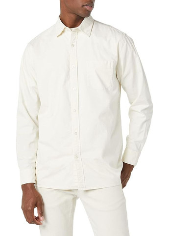 Белая классическая, повседневный, кэжуал рубашка однотонная Amazon Essentials