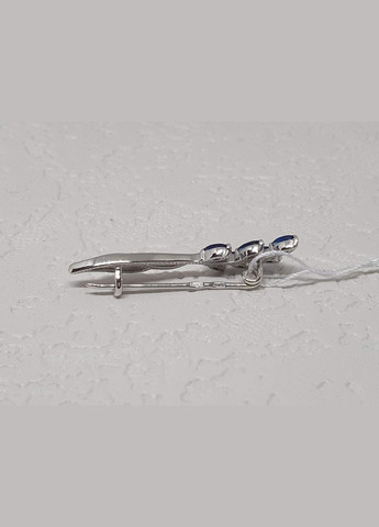 Срібна брошка-шпилька з фіанітами. 9520 СИН Ірій (316460895)