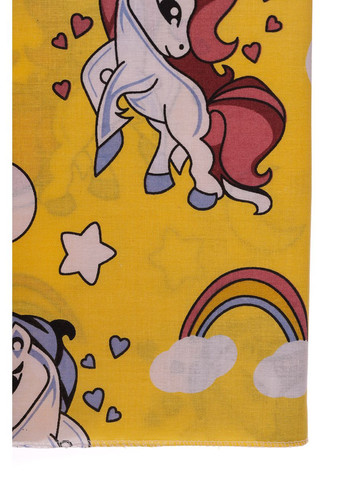 Пелюшка бавовняна для дівчинки з Єдиноріжками 110*85см жовта (51501) BABYKROHA (301269806)
