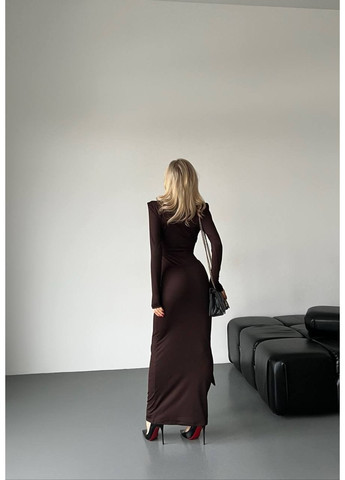 Коричнева сукня с вузлом, колір коричневий Fashion