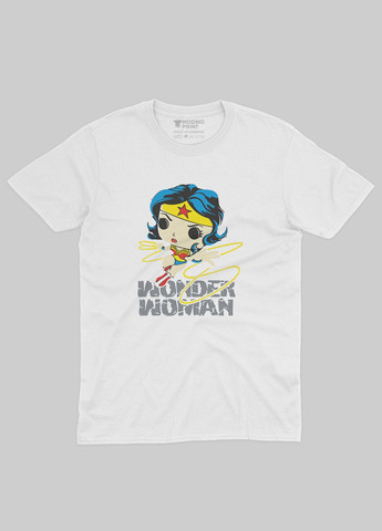 Белая демисезонная футболка для девочки с принтом супергероя - чудо-женщина (ts001-1-whi-006-006-005-g) Modno