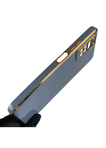 Чохол для Redmi Note 12 Pro 4G глянсовий із золотою окантовкою із захистом камери на сяомі редмі нот 12 про 4г синій Xiaomi (366023343)