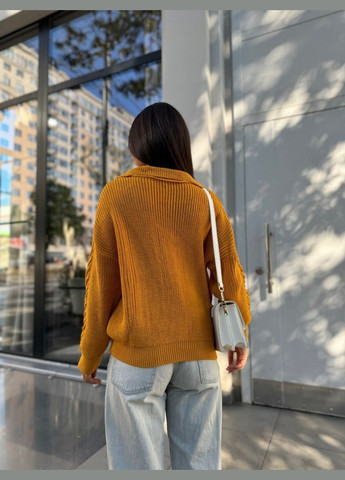 Гірчичний демісезонний пуловер Pawa