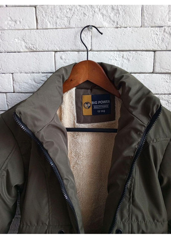 Оливкова (хакі) зимня зимова куртка для хлопчика big power хакі (0894) No Brand