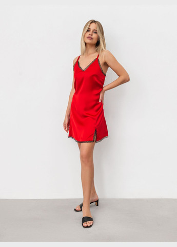Красное платье-комбинация Romashka однотонное