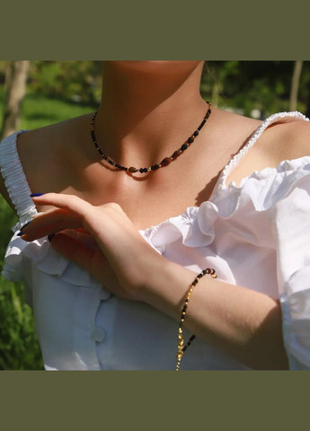 Чокер натуральний чорний Опал, жовтий Сапфір, Шпінель, золотий Обсидіан фур-ра гіп-ний сплав колір золото No Brand сапфір, обсидіан, опал, шпінель латунь золото (302752383)