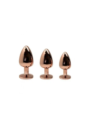 Металева анальна пробка Tralalo Rose Gold Metal Plug Size L, діаметр 4 см, довжина 9 см Wooomy (395734513)