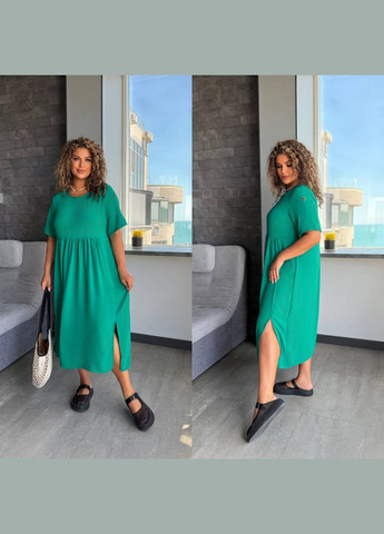 Зелена повсякденний, кежуал жіноча сукня літня Style Point однотонна