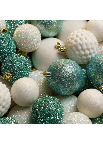 Набір новорічних куль "Блиск" 40 шт. Подарунковий набір ялинкових кульок - М'ята Xatynka (363262582)