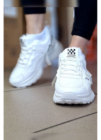 Зимові жіночі FanFan біла екошкіра утеплені зручна підошва Viki кросівки білі зими (361659026)