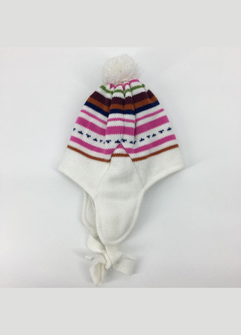 Шапка на зав'язках, арт. 068057, біло-рожевий, 12-18 міс., 46р. Дайс (357203996)