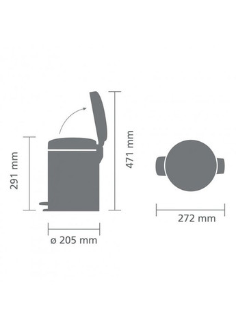 Бак для сміття Pedal Bin шампань 5 л 304422 Brabantia (317302039)
