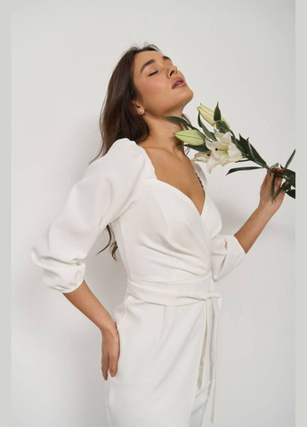 Білий вечірня плаття на запах, футляр FashionYouWant однотонна