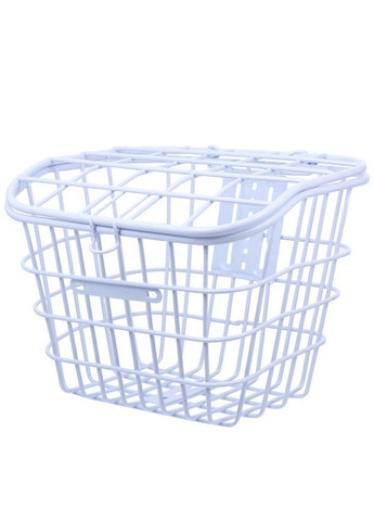 Корзина велосипедная Baisike 28" стальная с крышкой, белая No Brand (359457341)