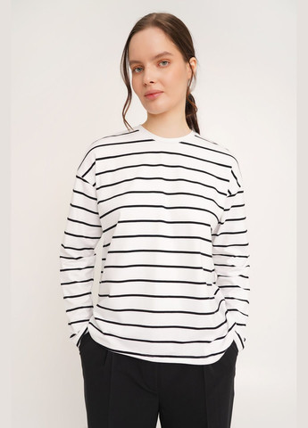 Лонгслив с узором женский CTM WTC02315 Черно-белый shop (2000989942221) LAWA (354935757)