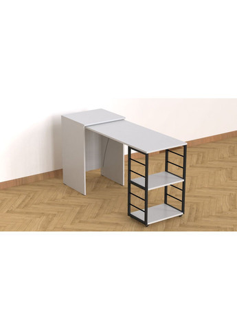 Стол-тумба трансформер Смарт 2/2 750x1450x600 Черный металл ДСП Белое 16 мм (FRD-105102) Ferrum-decor (365445213)