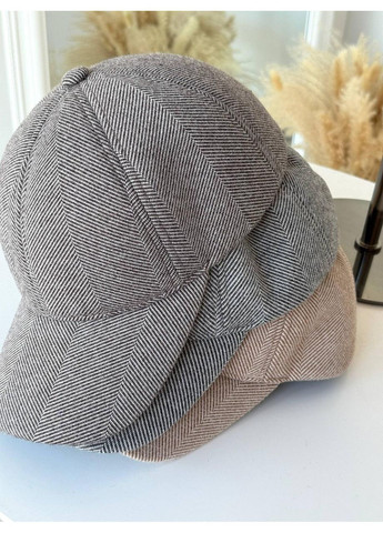 Стильна бейсболка з натуральної вовни для холодної пори року. Бейсболка вовняна у ялинку візерунок No Brand (368669546)