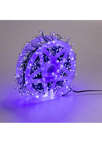 Гирлянда роса мишура 30 метров хвойная лапа 640 led светодиодов зеленый провод синяя D1750BL Garlando (370373383)