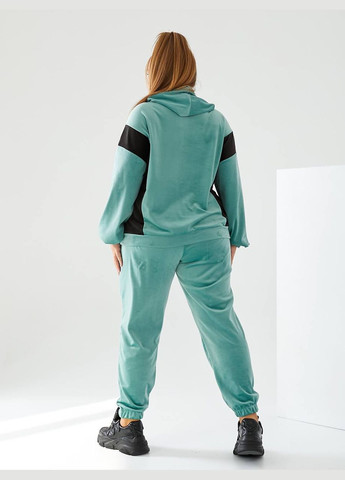 Жіночий спортивний костюм з велюру колір джинс New Trend (305206389)