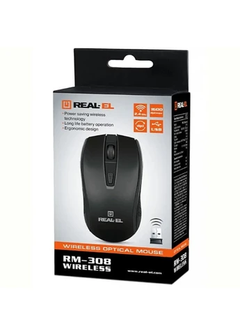 Мышь беспроводная RM-308 Black Real-El (370614626)